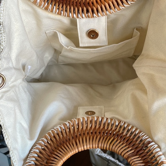 INC Boho Chic Wicker Vacation Straw Bag - Picture 5 of 7